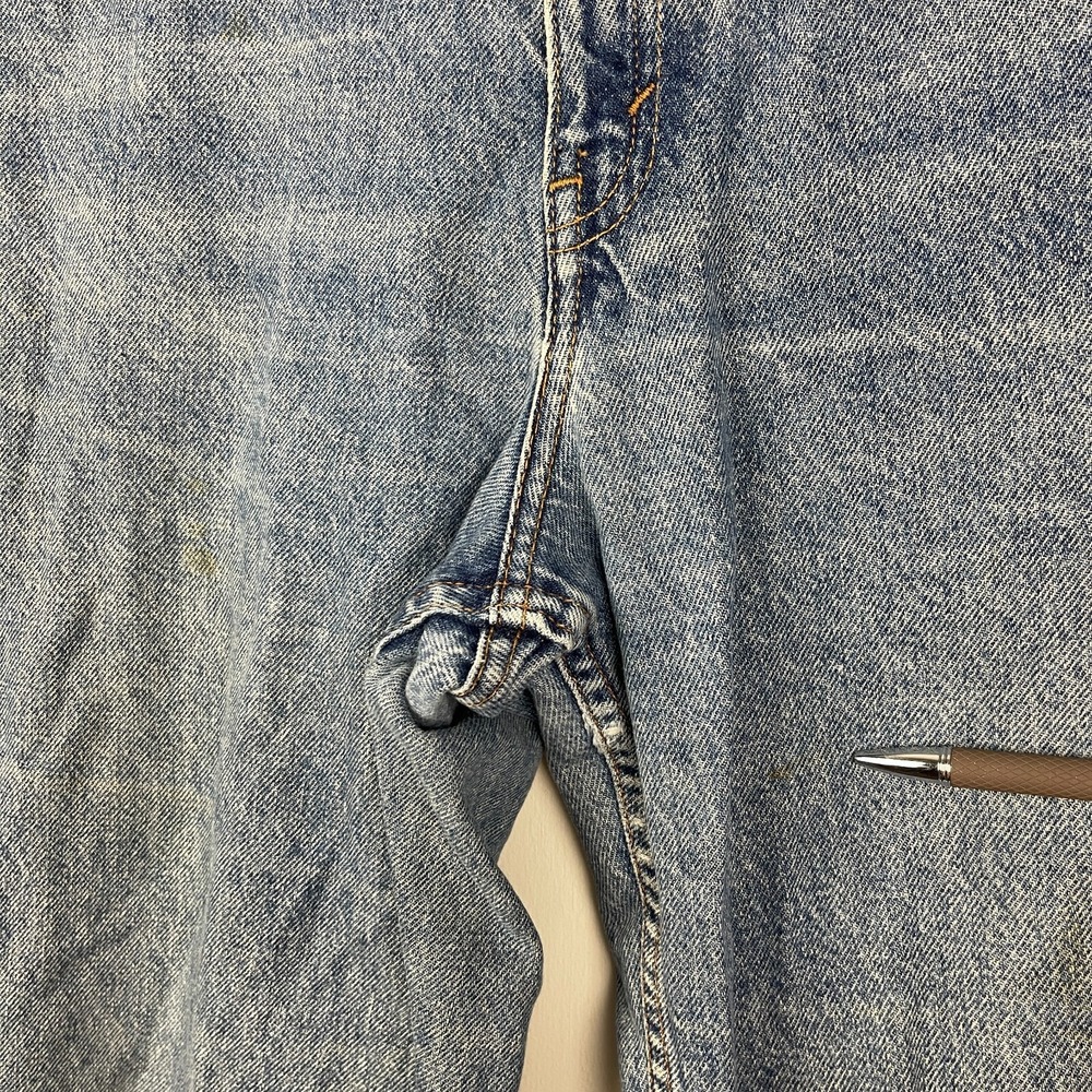 VTG Orange Tag Levis 951‎ Relaxed Tapered Womens 12 Long Denim Blue Jeans *Read - Picture 9 of 11